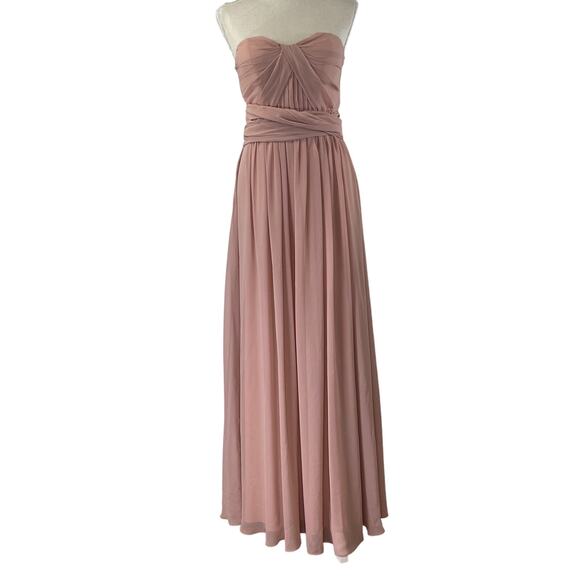 Birdy Grey Dresses & Skirts - Birdy Grey Chicky Convertible Bridesmaid Dress Pink Strapless Blush Maxi Gown